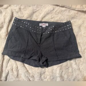 Candie's Dark Gray Studded Waistband Women's Shorts